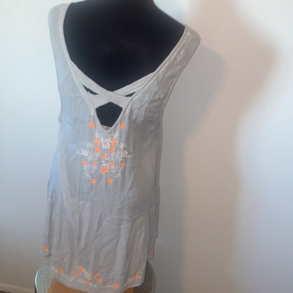 Free People Embroidered Oversized Tank Top size Small - Picture 5 of 9